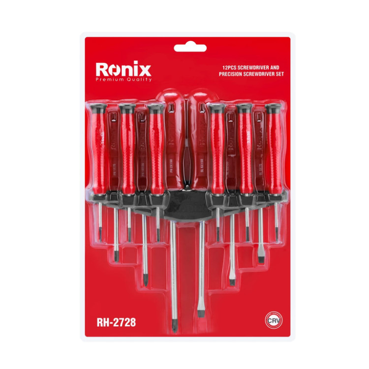 ست 12 عددی ترکیبی پیچ گوشتی و پیچ گوشتی ساعتی مدل RH-2728 رونیکس