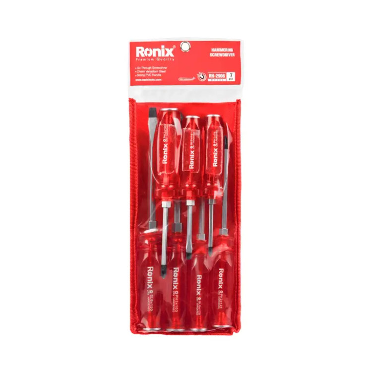 مجموعه 7 عددی پیچ گوشتی ضربه خور مدل RH-2906 رونیکس